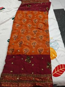 Embroidered georgette saree
