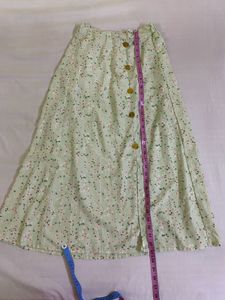 Floral Button-Front Skirt Waist 28-30