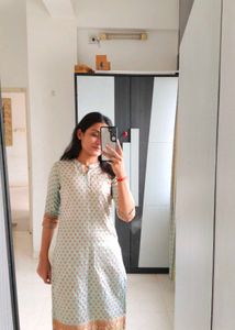 Beautiful Silver Straight Kurti