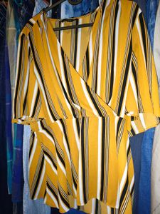 Striped Wrap Blouse 34 - 36 inches chest