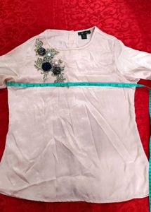 Pink Floral Detailing Top