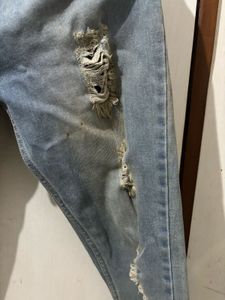 Bewakoof Ripped Denim Joggers