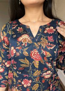 Floral Print Kurta Pant Set