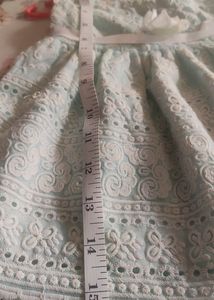 Powder Blue Embroidered Frock For Baby