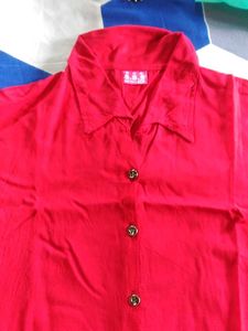 Vintage Red Button-Up Shirt