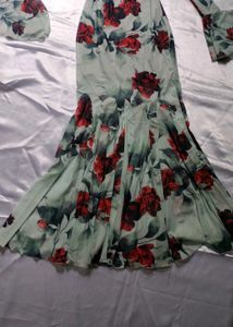 Floral Print Off-the-Shoulder Maxi Dress