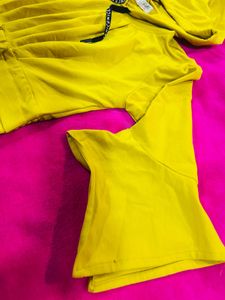 Yellow Bell Sleeve Top