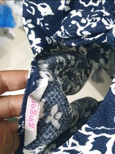 Blue Puff Sleeves Crop Top