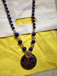 Statement Blue Beaded Necklace