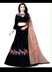 Embroidery Black Lehanga
