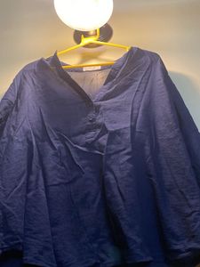 Navy V-Neck Top