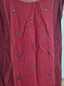 Maroon Kurta with Embroidery