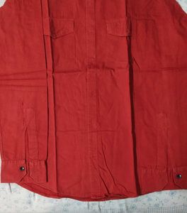 Red Button-Down Shirt