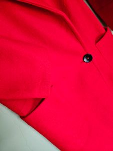 Vibrant Red Wool Coat