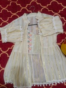 Ethnic Shrug With Crop Blouse Inner