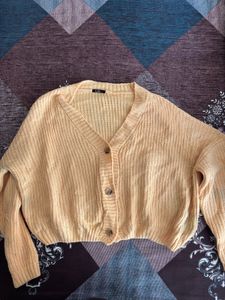 Cute Yellow Knit Cardigan