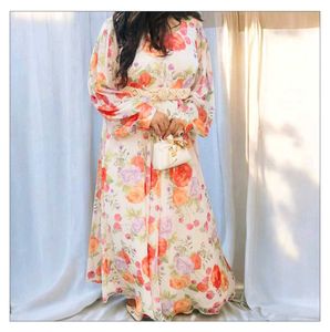 Floral Maxi Dress with Belt