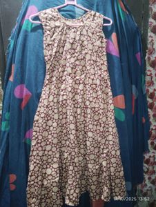 Brown & Beige Polka Dot Dress