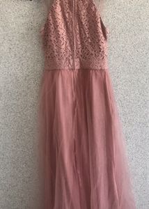 Halterneck pink lace detailing Dress