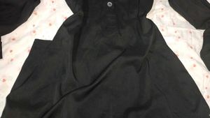 Black Dress with Roll Tab Sleeves