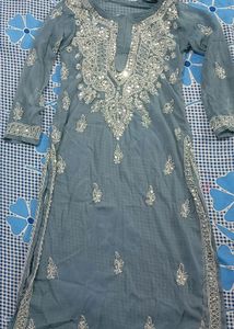 Brand New Chikankari Mirror Work Kurti With Sharar