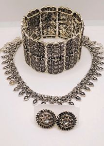 Oxidised  Choker Set