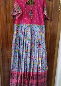 Light Lavender With Pink Color Longfrock