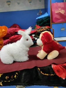 Cute Plush Dog & Bunny Set