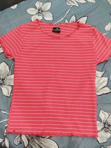 Stretchable Ribbed Tshirt For Women