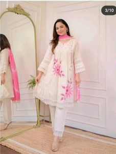 Pink Plus Size Designer Shifli Cotton Suit Set