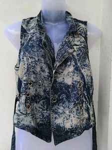 Acid Wash Denim Vest