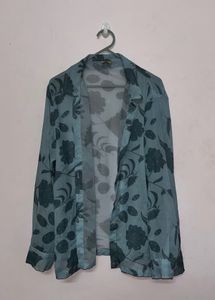 Floral Sheer Button-Down Top