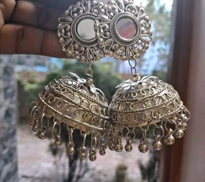 Silver Jhumka Earrings