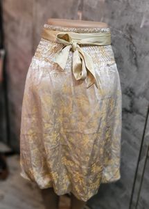 Beige Printed Skirt