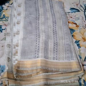 White Coitton Saree