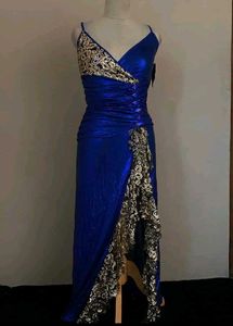 Vintage Blue & Gold Evening Gown