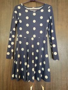 Blue And White Casual Dress For Girls.