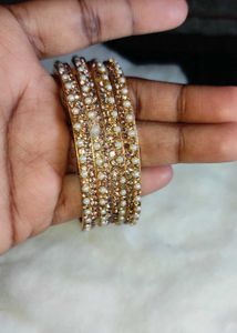Pearl Stone Gold coated Bangles