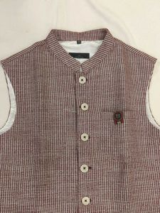 XXL - Red White Chequered Nehru Jacket