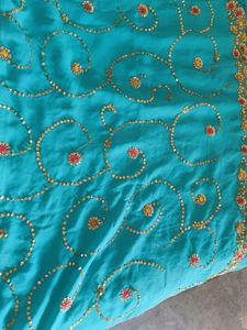 Teal Embellished Saree