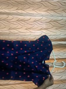 Stylish Navy Blue Printed Dress