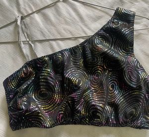 One-Shoulder Sparkle Top