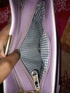White &amp; Lavender Shoulder &amp; Sling Bag With strap