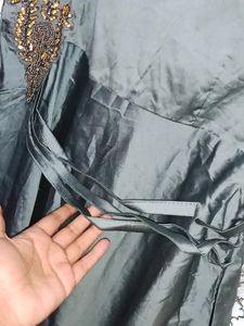 Elegant Gray Embellished Dress