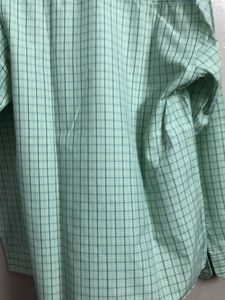 Men Full Sleeves Light Green Checkered Shirt