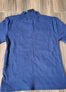 Blue Ribbed Top