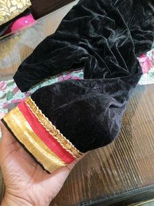 Designer Black-Golden Georgette Net Saree (6 Mtr)