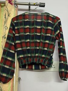 Plaid Wrap style Top