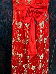 Retro Red Partywear Embellished Dress❣️