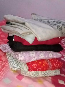 Set of 6 Cotton Kurtas 34 Size  With Duptta